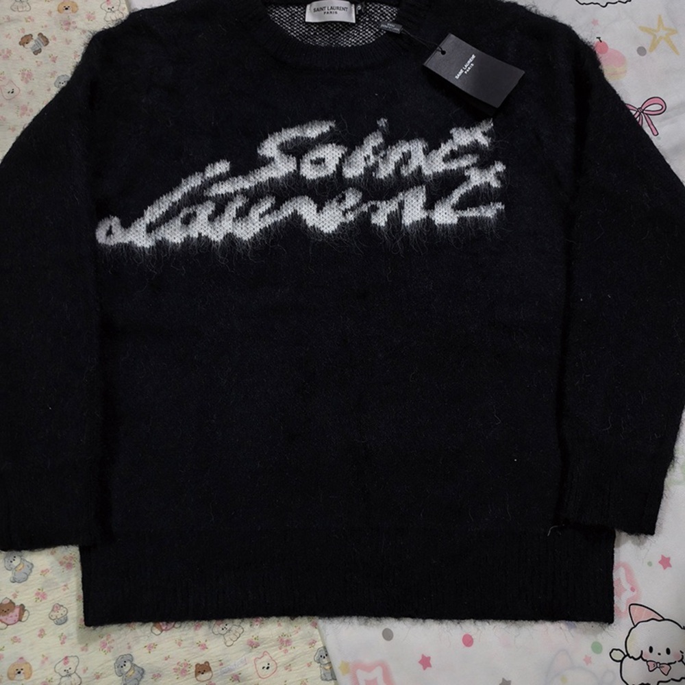 Saint Laurent Black Crew Neck Sweater - Picture 4 of 8